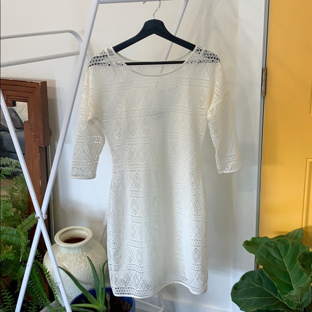 EXPRESS White mid length dress.